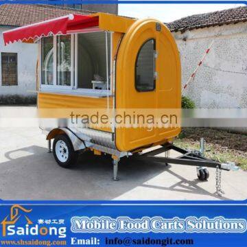 New Style Hamburgers Food Cart 2Wheels kiosk for food Fast food trailer design