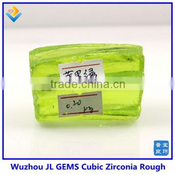 High Quality Apple Green Synthetic Raw Uncut Cubic Zircona Diamond. Rough Gemstones