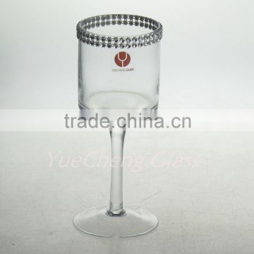 clear wholesales hand made candle holder stemware with drill belt