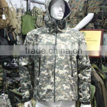 Digital camo. sharkskin waterproof military jacket for army
