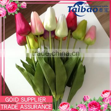 Trade assurance China supplier many colors long stem artificial silk tulip flower