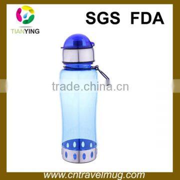 750ML promotional sports drinking water bottle with plastic and stainless steel