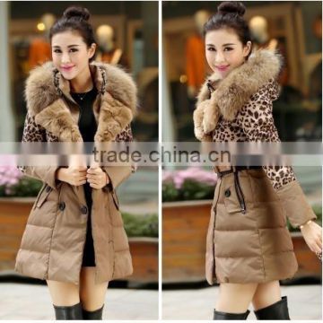Goose feather long down coat