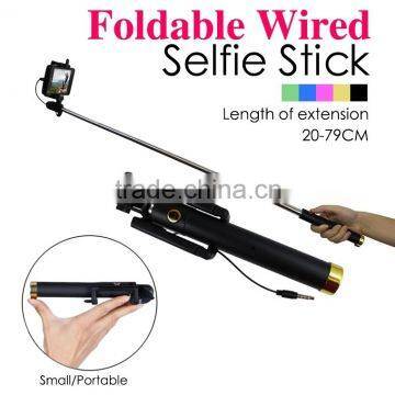 Hot new products for 2015 Wholesale Supreme Mini Foldable Cable Selfie Stick Wired Selfie Stick,Monopod Selfie-stick