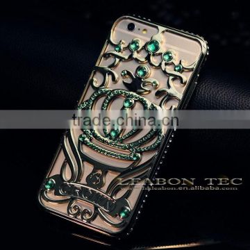 Newest Bright Rhinestones Diamond Rimmed Bumper Frame Case Aluminum Metal Bumper Case Cover for iPhone 6 Plus