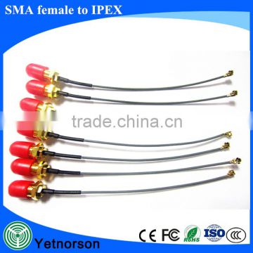 15cm SMA to IPEX RG1.13 coaxial cable SMA female no pin and IPEX have pin