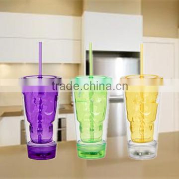 cheap manufacturer attractive led plastic skull cup