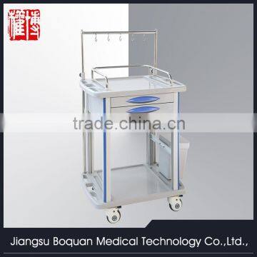 Two drawers plastic-steel columns with one dust baskets medium size ABS transfusion trolley