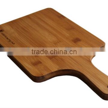 Bamboo paddle cutting board with handle
