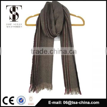 2015 new design wholesale fringed knitted men scarf