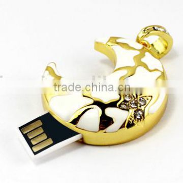 Plastic golden moon shape with jewelry usb