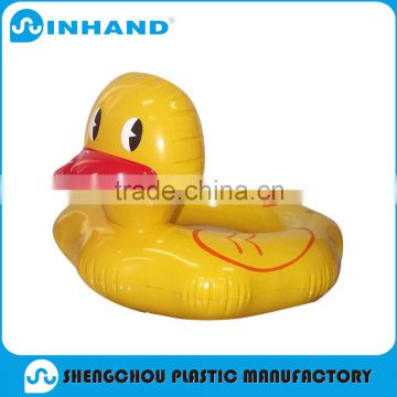 2016Best-selling Eco-friendly PVC Inflatable Animal Children Yellow Duck Swim Ring