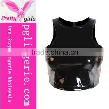 2016 Hot Sexy Crop Top For Girls Fashion Leather Ladies Tops