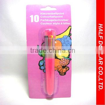 10 Color School & Office Ball Pen/Promotional Ball Pen/Plastic Ball Pen/Ballpoint Pen/Gift Penball pen for student