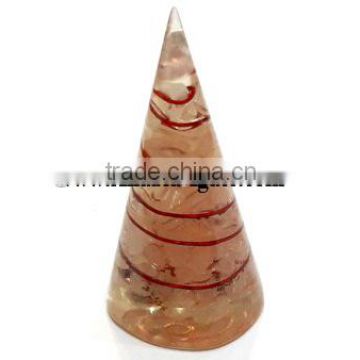Rose Quartz Copper Wire Wrapped Orgone Cones