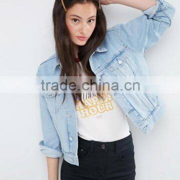 Denim Western Jacket in Light Blue with 2nd Chance Embroidery