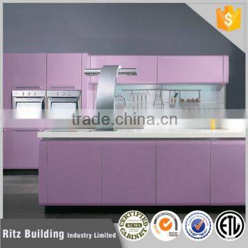 Purple lacquer small kitchen design high quality furniture kitchen