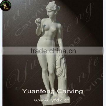 The hand carved marble nude lady figure statue