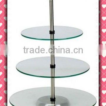 3 tier glass food tray glass dessert tray glass cake stand