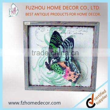 2016 new style timeworn printing metal sign with wooden frame, antique metal plaque