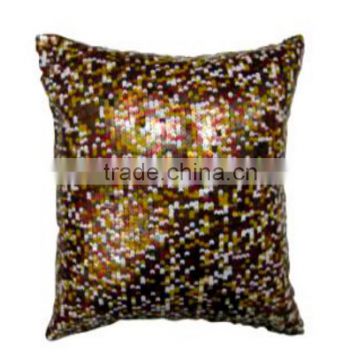 All Over Sequins and Multi Color Embellished Cushion Cover