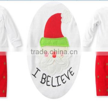 Fashion Lovely and Cute Santa Claus Pattern Clothing sets for girls Childrens boutique clothes