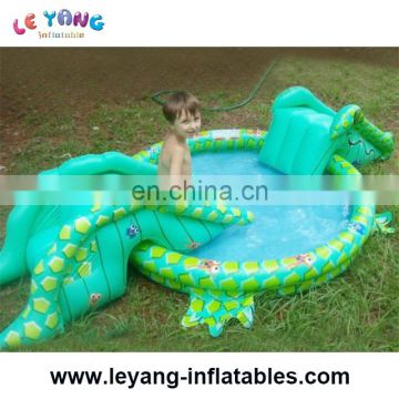 Custom family use inflatable water swimming pool with slide for kids