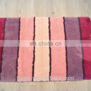 micro polyester stripe design with Tufed TPR back floor rug bathroom mat