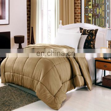 Wholesale Solid Comforter 100% Microfiber Square Stitching Dark Khaki Plaid Comforter Duvet