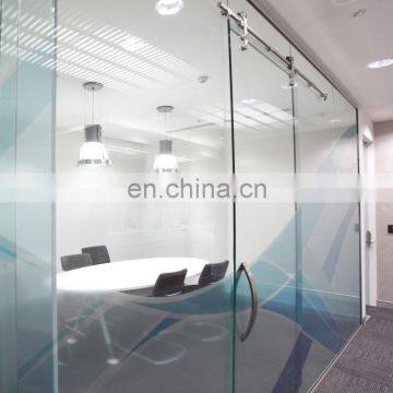 6mm frameless glass modern meeting room door glass