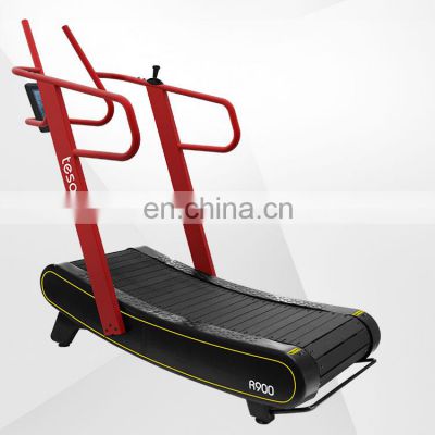 New design gym exercise machine gym Curve Treadmill self generating curved treadmill commercial use manual running machine
