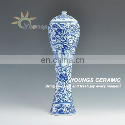Blue and white antique porcelain Dragon vases