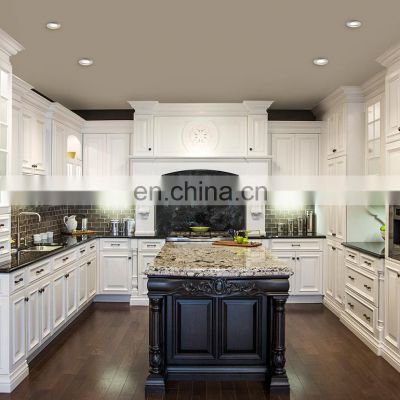 Kitchen Furniture Classic White Black Grey Shaker Style Oak Cherry Solid Wood Pantry Kitchen Cabinets Designs