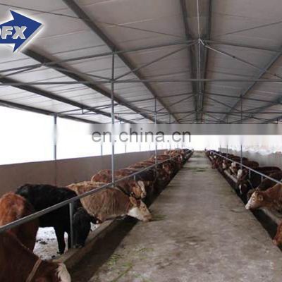 China low cost prefabricated light steel cow farming shed structure building
