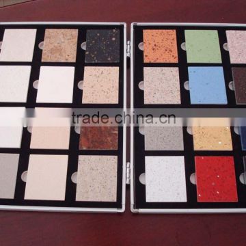 aluminum quartz stone sample box with ABS shell and plywood