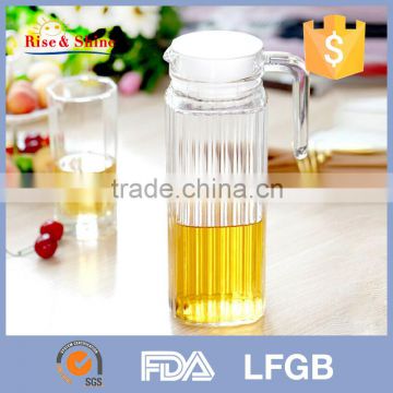 1.0L clear heat-resisting glass water jug with lid/glass tea pot