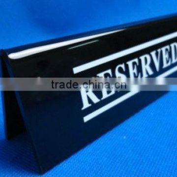 custom folding double sides desktop plastic table card acrylic menu sign display stand with printed logo