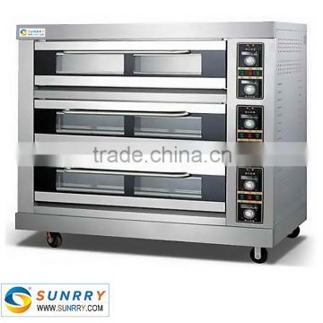 Hot sale energy saving 3 deck 9 trays good price of portable baking bread maker toaster oven