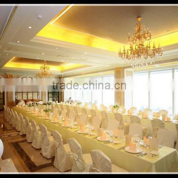 hotel cafeteria use white 100% polyester large size rectangle table cloth and napkins 50cm * 50cm