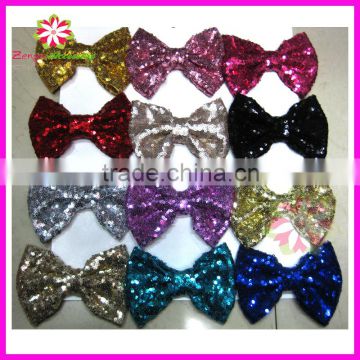 5" Large sequin bows, sequin bows, sequin fabric hair bows