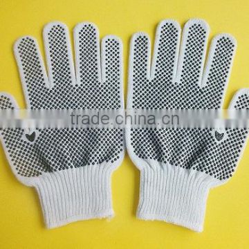 PVC dotted coated cheap winter cotton knitted gloves