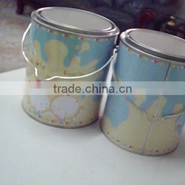 colored paint can with handle