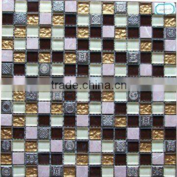 Glass Mosaic for House Decoration+Glass Pattern Mosaic GS091-C