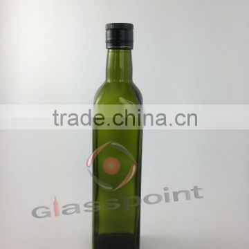 250ml/500ml/750ml Light green square olive oil glass bottles
