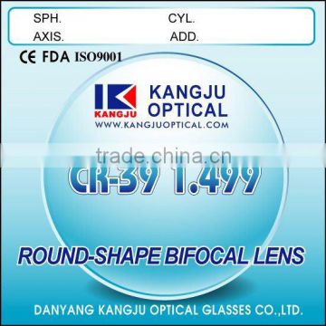 Round top bifocal lenses