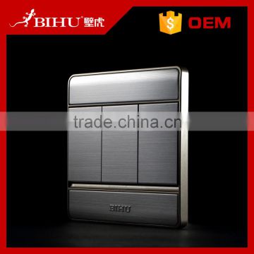 Bihu china manufacturing companies metal 3 gang 1 way power electric wall switch