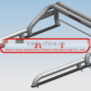 High quality Stainless Steel single tube Roll Bar with light and side handle for GMC