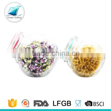two bottom glass food container with lid