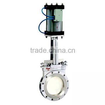 high quality flanged pn16 dn100 ss316 pneumatic knife gate valve