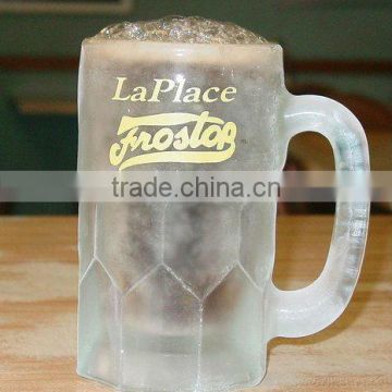 frosty beer mug with logo